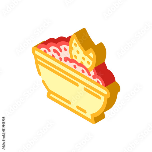 salsa condiment isometric icon vector illustration