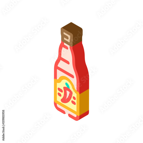 hot sauce condiment isometric icon vector illustration