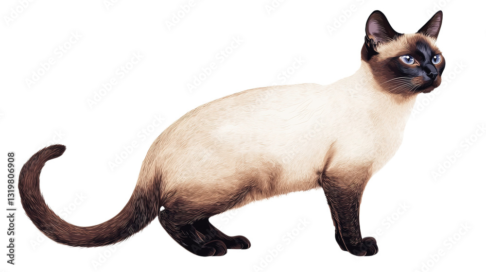 Siamese cat clipart graphic art digital design clean environment front view pet concept Siamese cat clipart graphic art digital design clean environment front view pet concept
