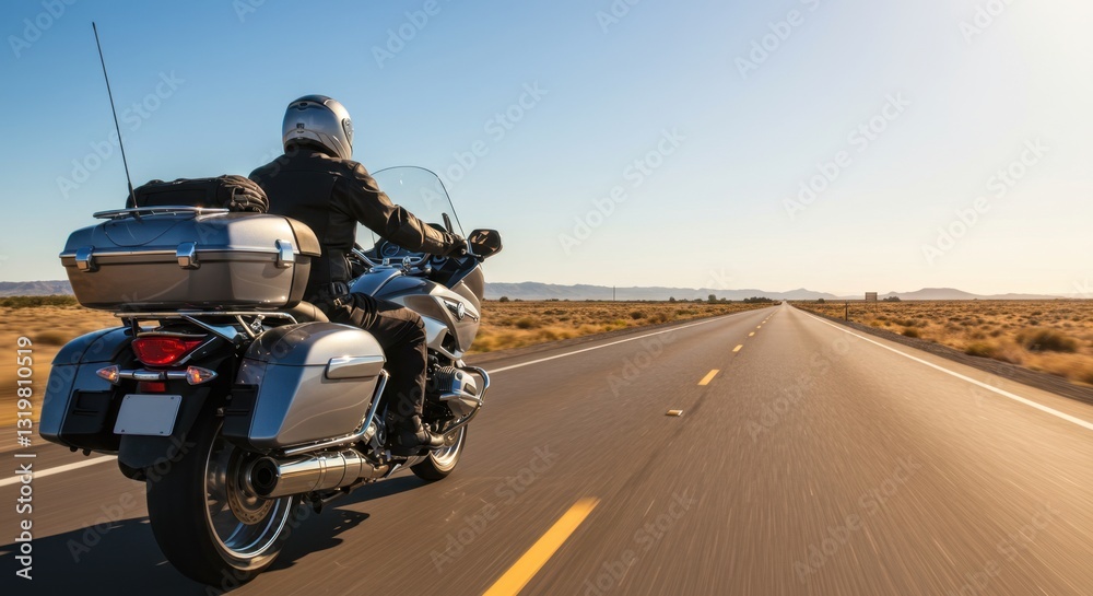 Touring Motorcycle on Highway Touring Motorcycle on Highway