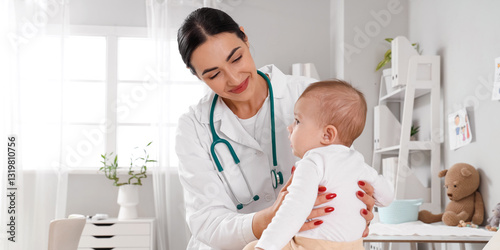 Female pediatrician with li...