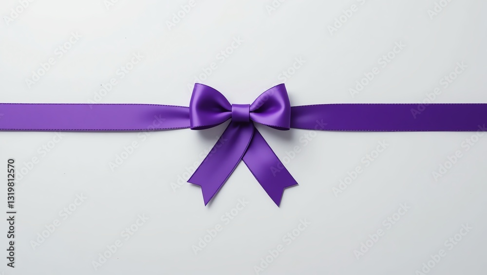 A beautiful purple ribbon bow tied elegantly on a plain background, perfect for gift wrapping or decoration. A beautiful purple ribbon bow tied elegantly on a plain background, perfect for gift wrapping or decoration.
