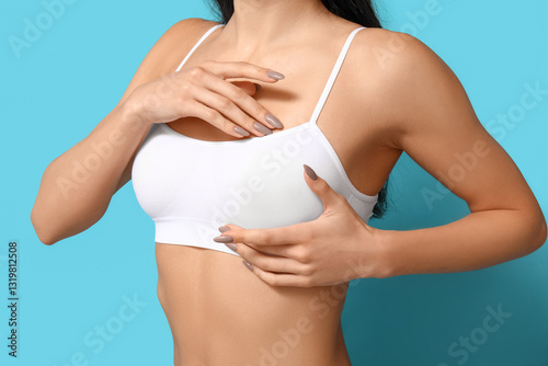 Young woman checking her br...
