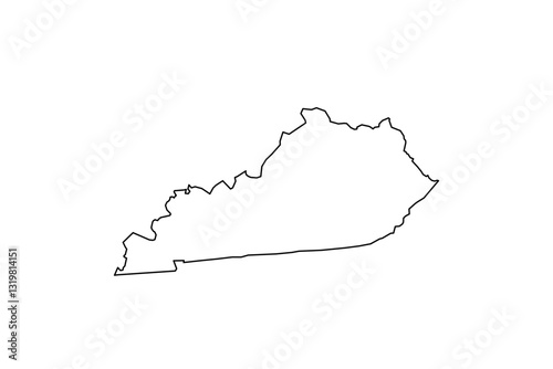 Map of Kentucky state, US