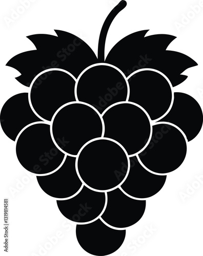 Grapes Silhouette Vector Illustration 