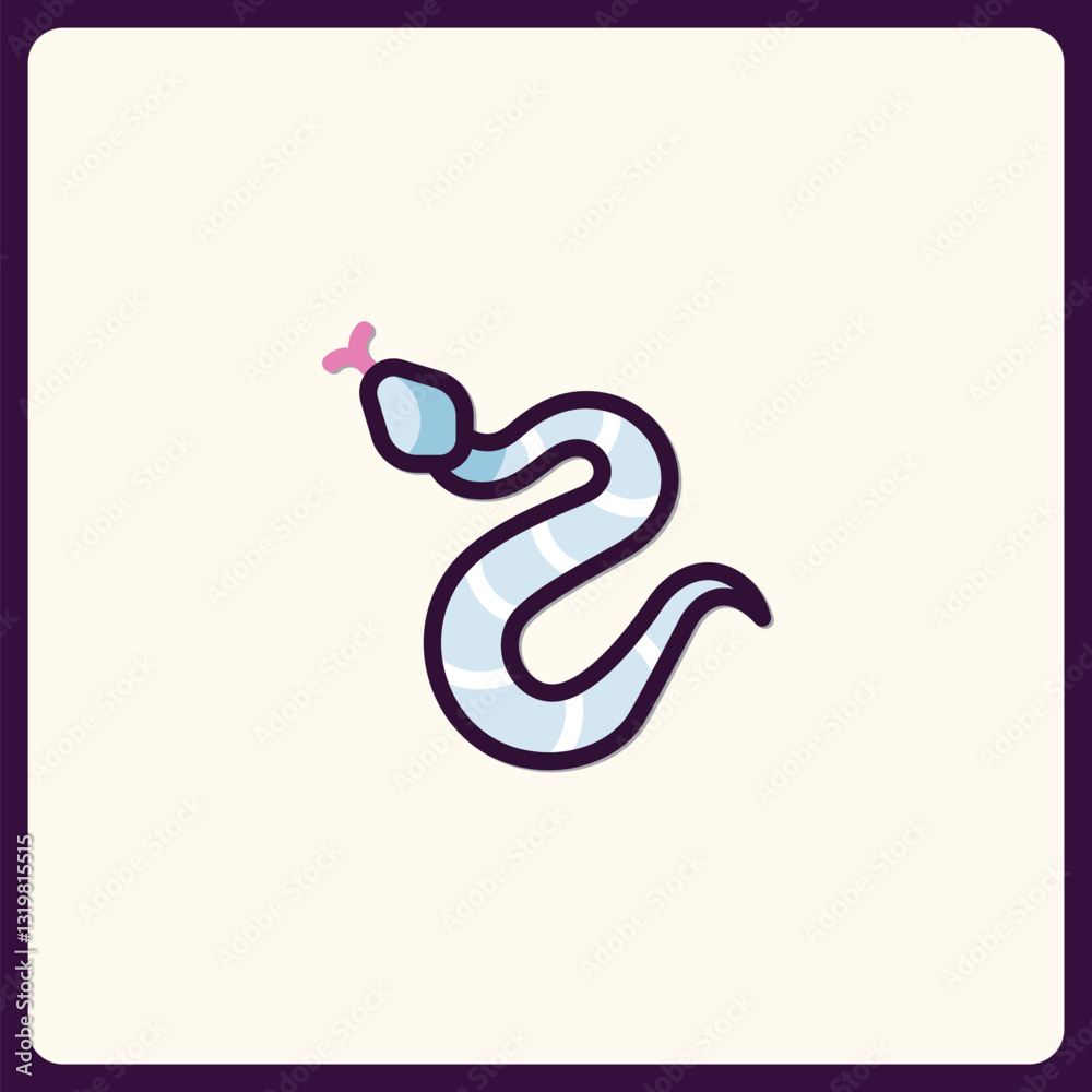 Obraz premium Stylized serpent vector design, illustration of reptile with playful charm