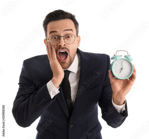 Funny shocked businessman w...