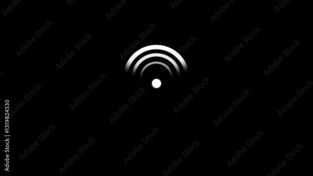 Animation of a technology Wi-Fi signal icon with background Animation of a technology Wi-Fi signal icon with background