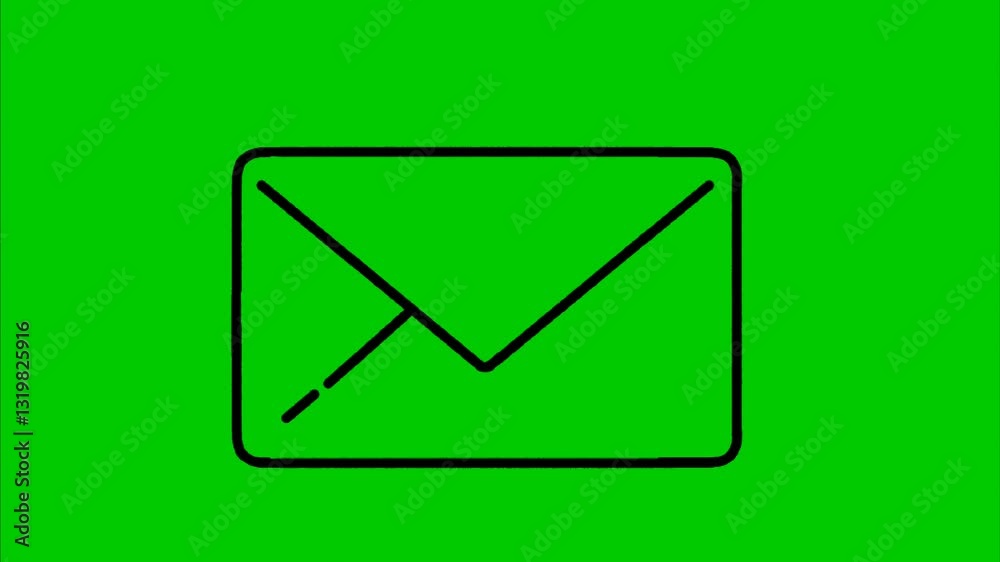 Line art message box with color animation on a green screen background, featuring vibrant colors and smooth motion. Perfect for communication, messaging, and tech projects Line art message box with color animation on a green screen background, featuring vibrant colors and smooth motion. Perfect for communication, messaging, and tech projects