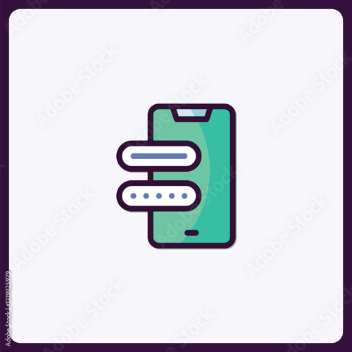 Mobile phone security access interface icon representing privacy password