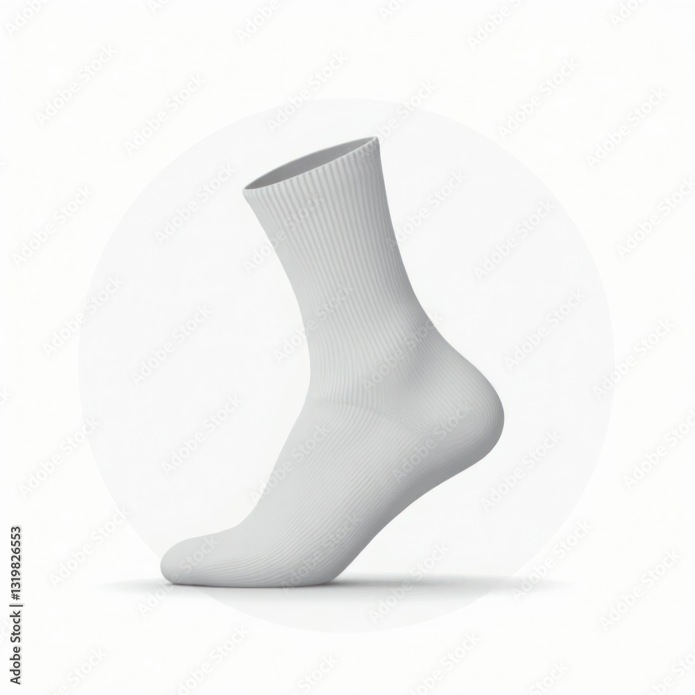 A digital image of a gray sock with soft fabric texture details A digital image of a gray sock with soft fabric texture details