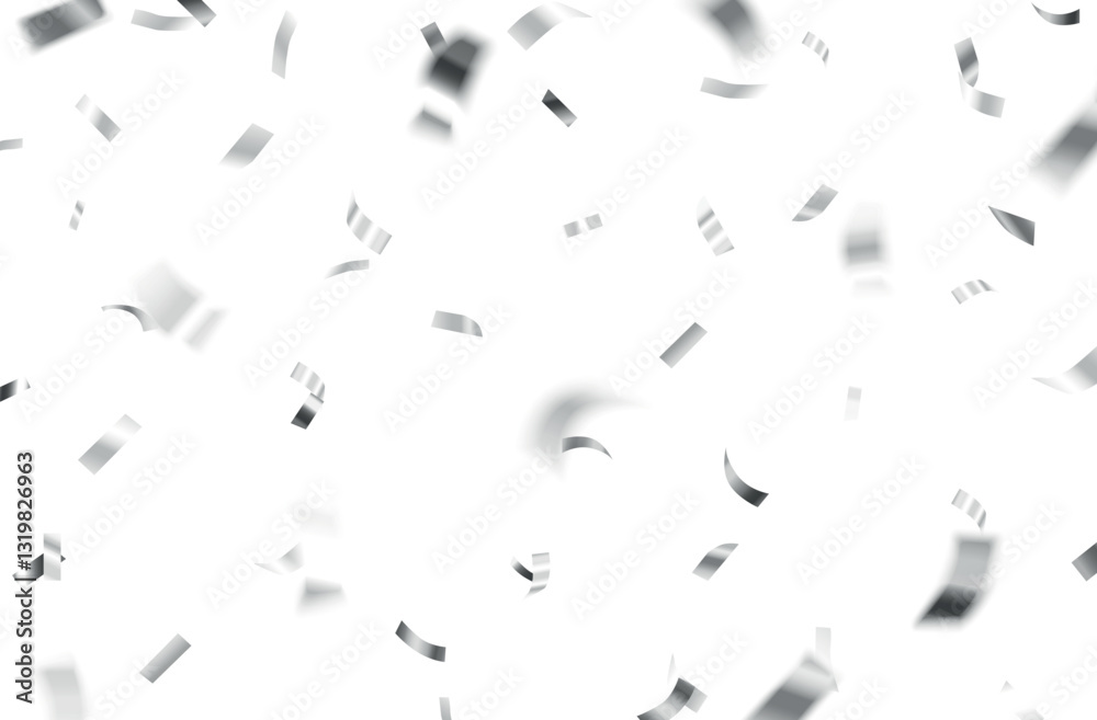 Realistic shiny decorative falling confetti isolated on white background Realistic shiny decorative falling confetti isolated on white background