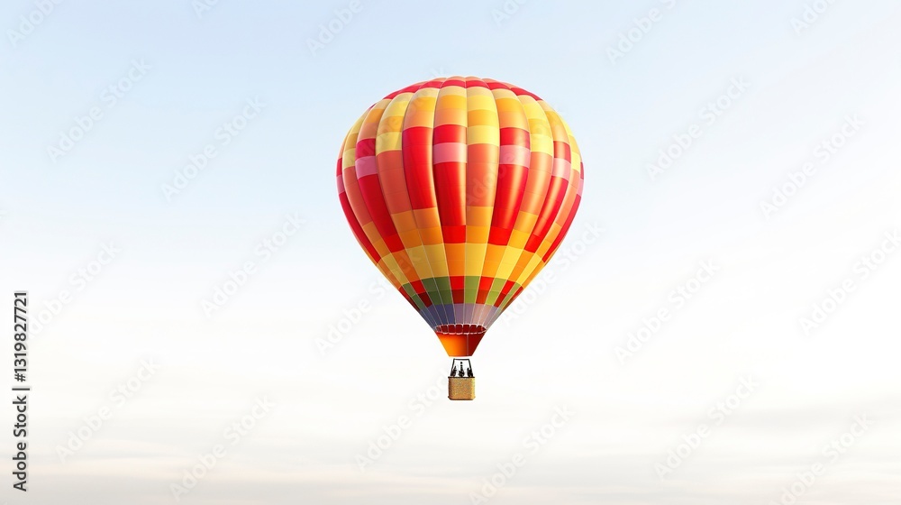 Fototapeta premium A photo of a hot air balloon in flight