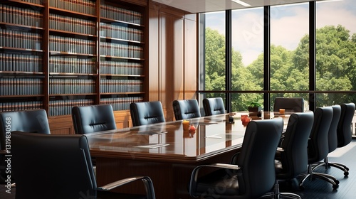 A photo of a law firm's conference room