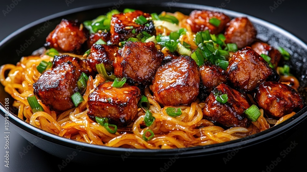 Fototapeta premium Delicious Asian Beef Noodles: A Culinary Delight