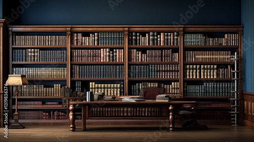 A photo of a legal research library