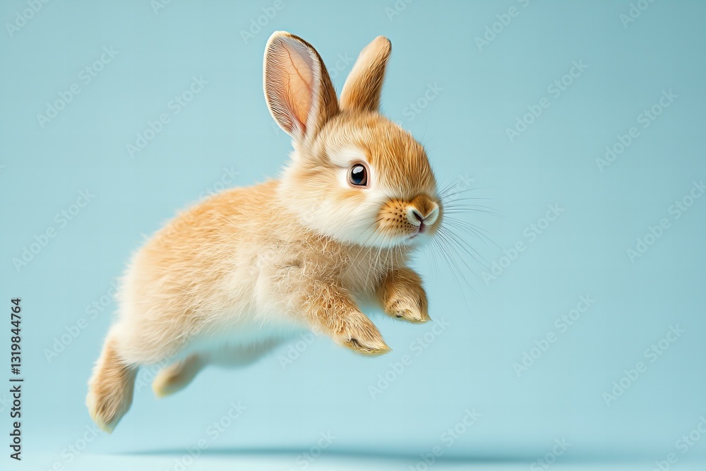 Obraz premium a cute bunny rabbit leaping into the air