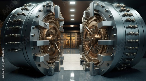 A photo of a bank vault full of cash