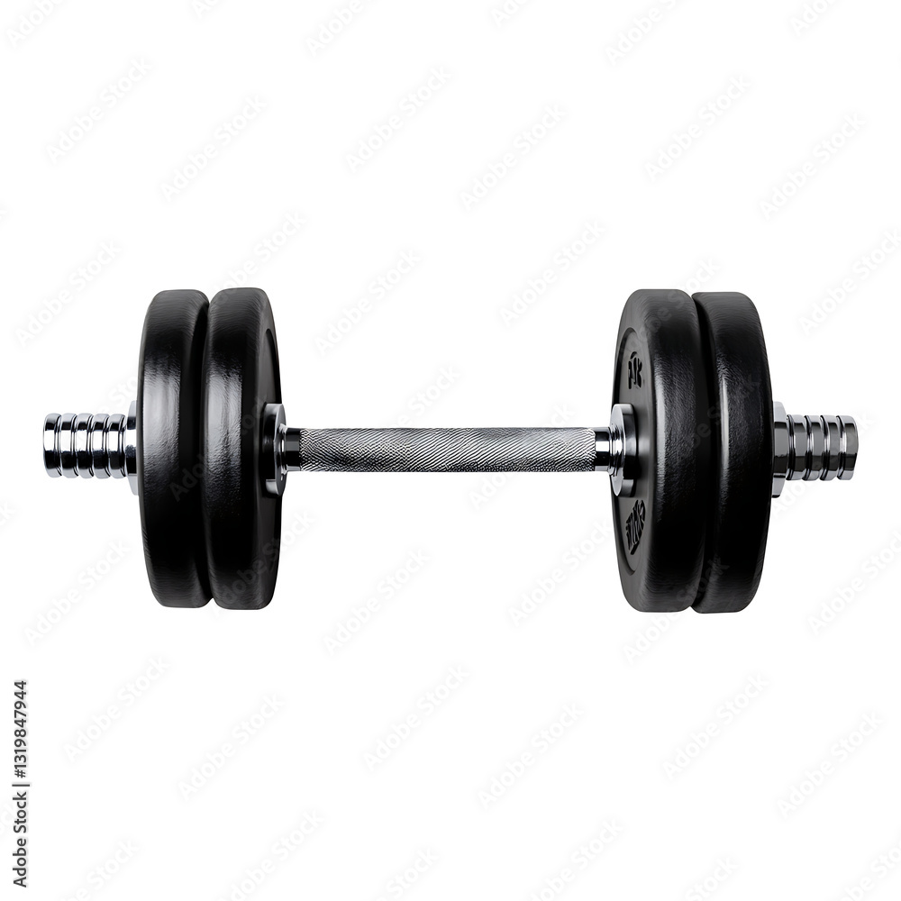 Shiny Metal Dumbbell Isolated on Transparent Background Shiny Metal Dumbbell Isolated on Transparent Background