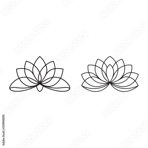 Lotus flower geometric shape vector illustration.