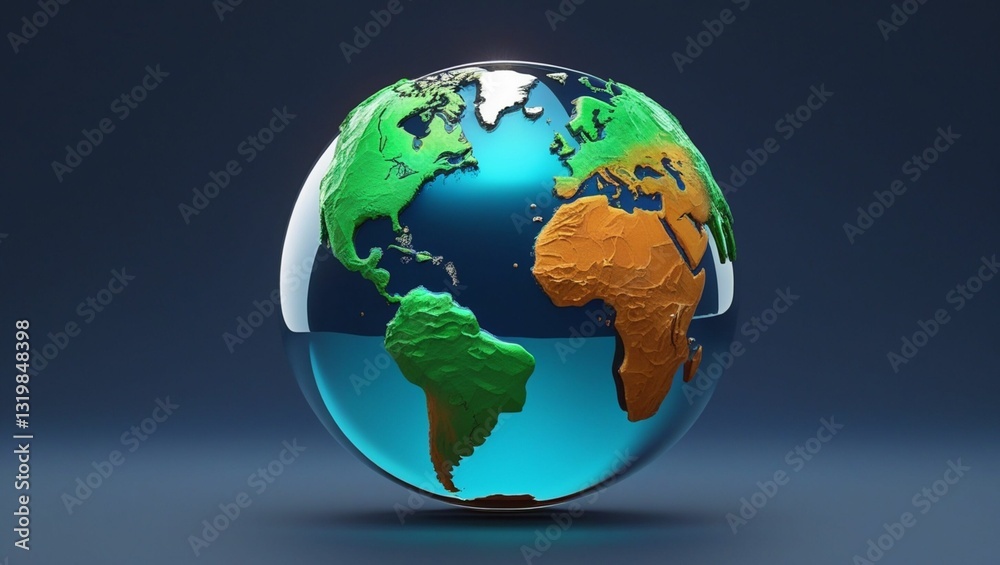 Obraz premium earth globe on black background