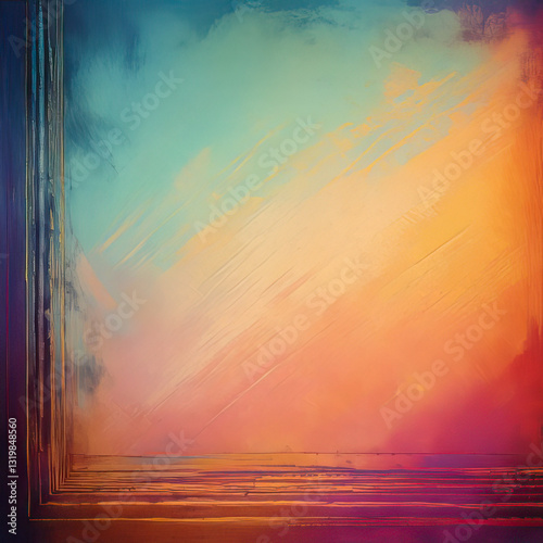 simple multicolor Background blue green yellow and orange with subtle border