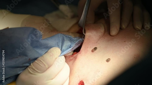 Surgical Procedure Conducted on the Patients Skin, Involving Advanced Techniques and Care. radical resection of the mammary gland