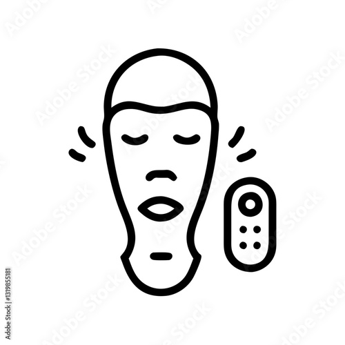 Ultrasonic facial cleanser icon for skincare routine, beauty concept