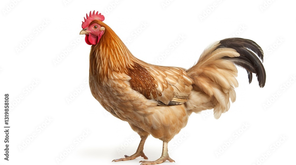 Fototapeta premium A photo of a chicken in a farmyard