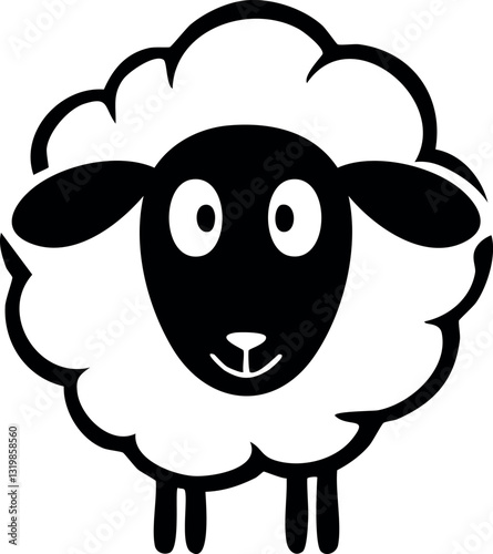 Cartoon vector sheep drawn Logo