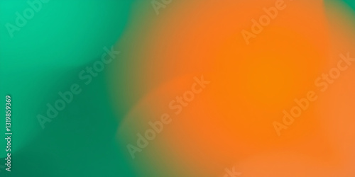 Grainy gradient blending warm orange tones with cool green shades, creating a smooth and textured abstract background with soft transitions and subtle noise