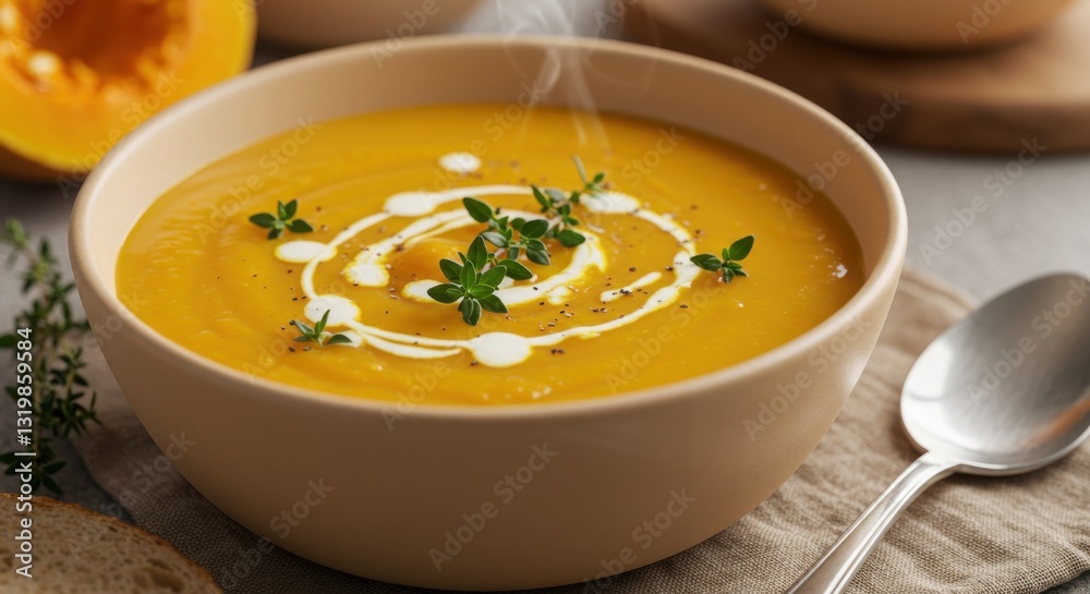 Roasted Butternut Squash Soup with Thyme and Cream Roasted Butternut Squash Soup with Thyme and Cream
