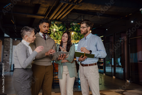 Professional Business Team Collaborating in a Modern Office Environment