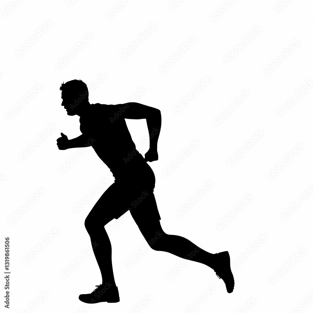Silhouette of a Runner: A dynamic silhouette of a runner, captured in full stride against an isolated backdrop, embodying speed and determination. Silhouette of a Runner: A dynamic silhouette of a runner, captured in full stride against an isolated backdrop, embodying speed and determination.