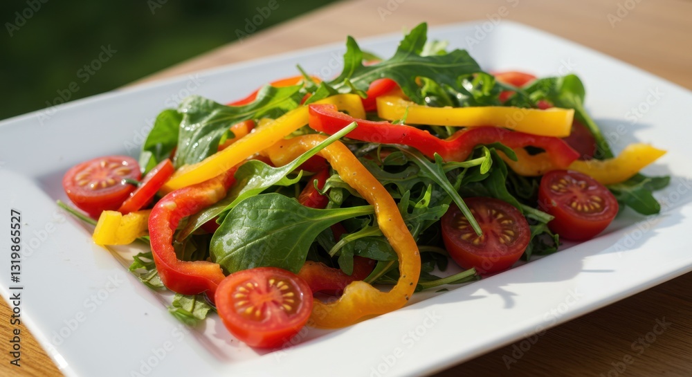 Colorful Salad with Bell Peppers, Tomatoes, and Greens Colorful Salad with Bell Peppers, Tomatoes, and Greens