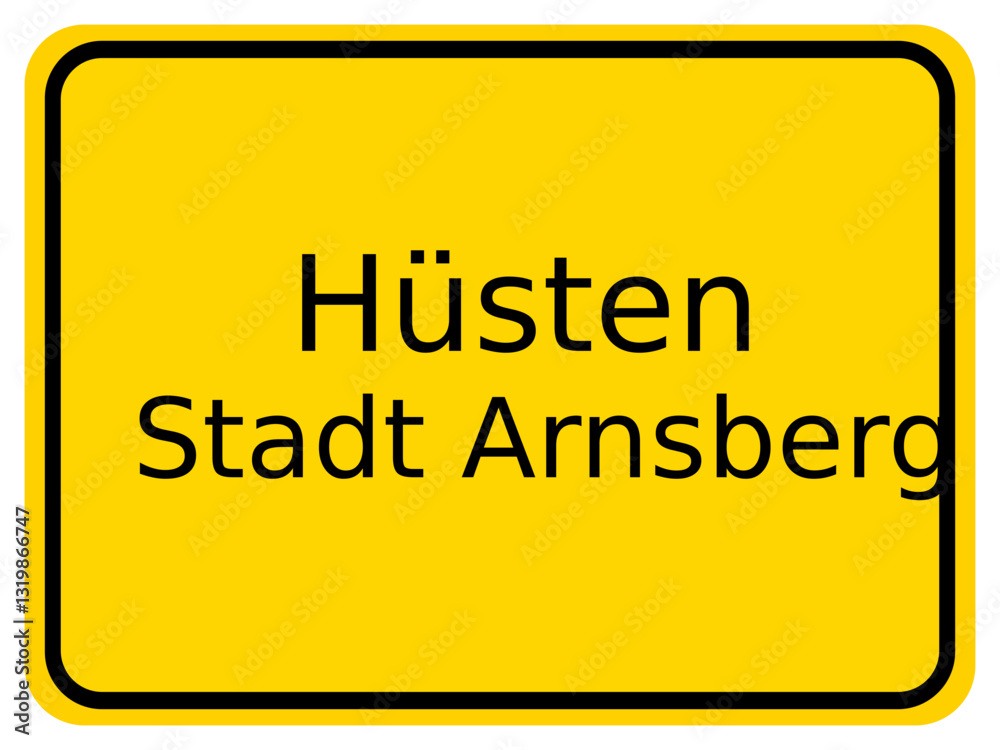 Illustration eines Stadteingangsschildes von Hüsten, einem Stadtteil der Stadt Arnsberg im Sauerland Illustration eines Stadteingangsschildes von Hüsten, einem Stadtteil der Stadt Arnsberg im Sauerland