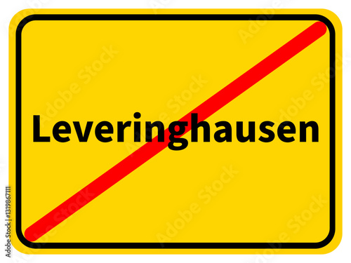 Illustration eines Ortsausgangsschildes von Leveringhausen, einem Ortsteil der Stadt Balve im Sauerland