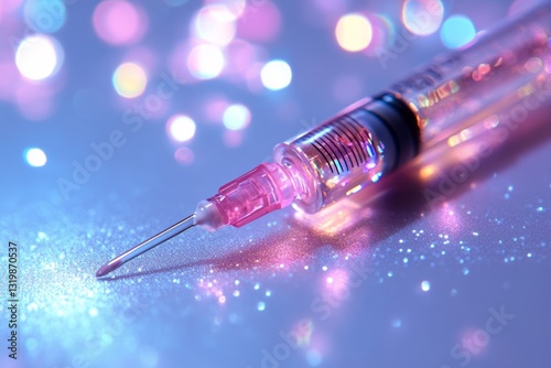 Glass syringe with pearlescent peptide solution