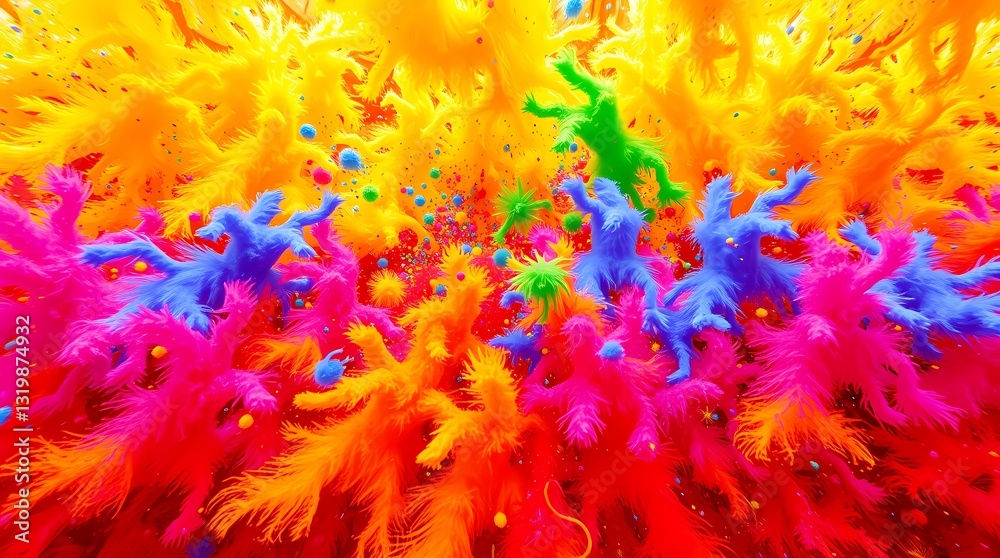 Obraz premium Burst of Colors: An abstract explosion of vibrant colors in this artistic creation, perfect for adding a splash of creativity.