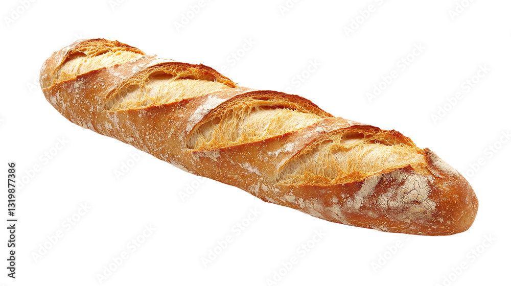 French baguette isolated on transparent background. French baguette isolated on transparent background.