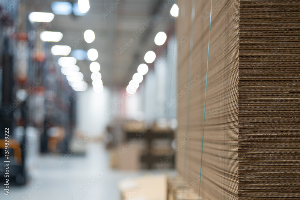 cardboard packaging - pallet of cardboard - cardboard dividers - large cardboard warehouse