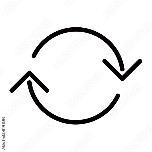 The Continuous Cycle Of Renewal And Regeneration, A Simple Yet Powerful Visual, Conveying Endless Progress With Bold Black Lines On A Clean White Background