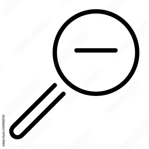 A Magnifying Glass Symbolizes The Search For Truth, Hidden Details, And Deeper Understanding, Depicted With Clean Lines And A Simple Black Design On A White Background