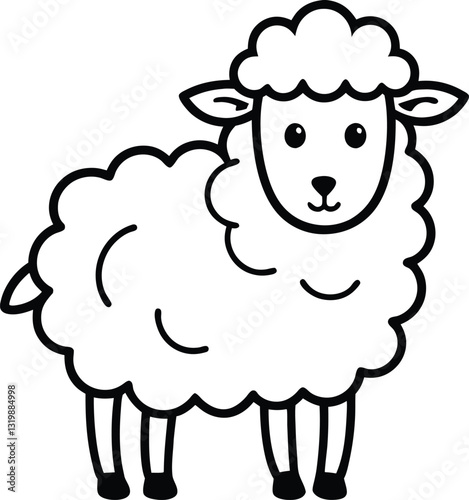 Silhouette of a sheep, sheep line art vector, sheep silhouette isolated on white background, vector illustration 