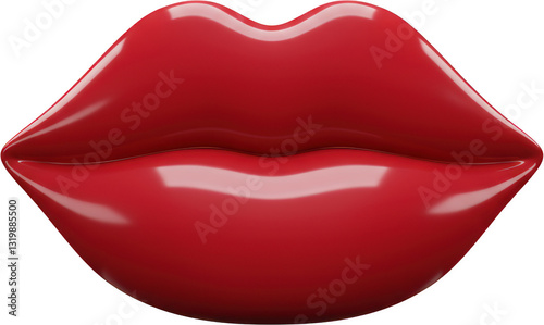 Glossy Red Lips 3D Render Sexy Mouth Kissable Lips Beauty Fashion Makeup Valentine s Day