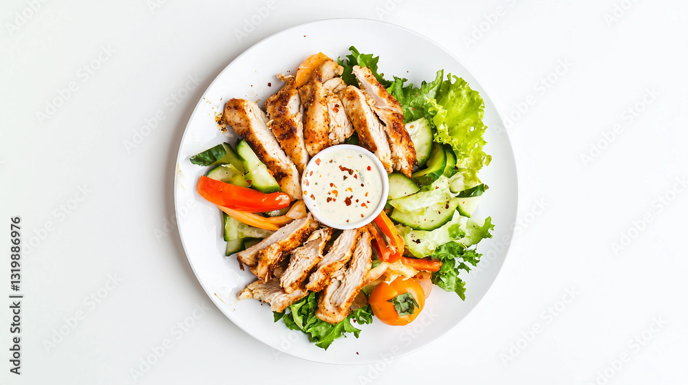 A Plate Of A Plate Of Chicken Shawarma And Vegetables (AI Image) A Plate Of A Plate Of Chicken Shawarma And Vegetables (AI Image)