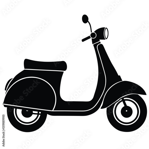 vintage scooter vector illustration
