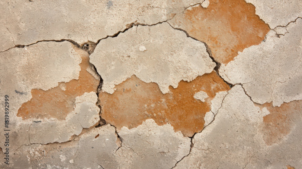 Fototapeta premium Cracked Beige and Orange Concrete Texture