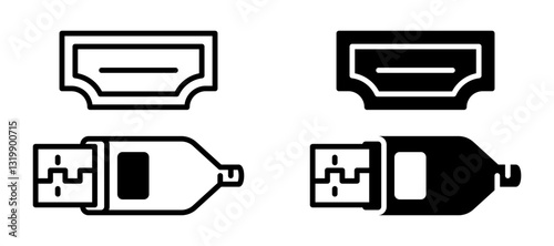 usb icon set flat vecktor trendy popular simple