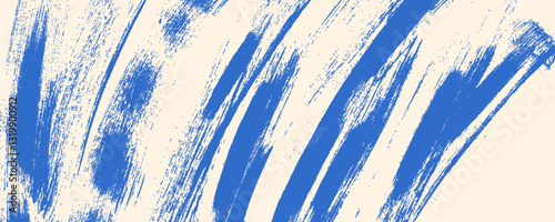 Grainy blue spiral and curly brush stroke with spray texture. Vector grunge texture with brush drawn squiggles.